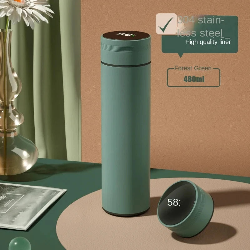 500Ml Thermos Bottle Smart Cup Digital with Temperature Display 304 Stainless Steel Thermos Bottle Long-Lasting Heat