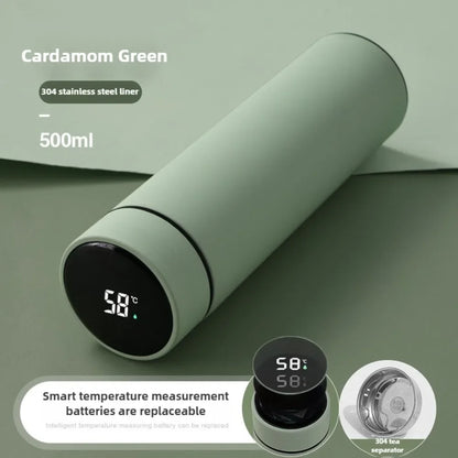 500Ml Thermos Bottle Smart Cup Digital with Temperature Display 304 Stainless Steel Thermos Bottle Long-Lasting Heat