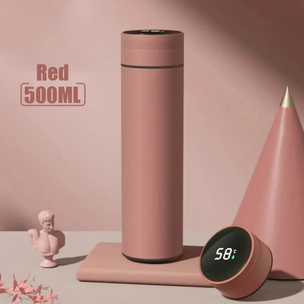 500Ml Thermos Bottle Smart Cup Digital with Temperature Display 304 Stainless Steel Thermos Bottle Long-Lasting Heat
